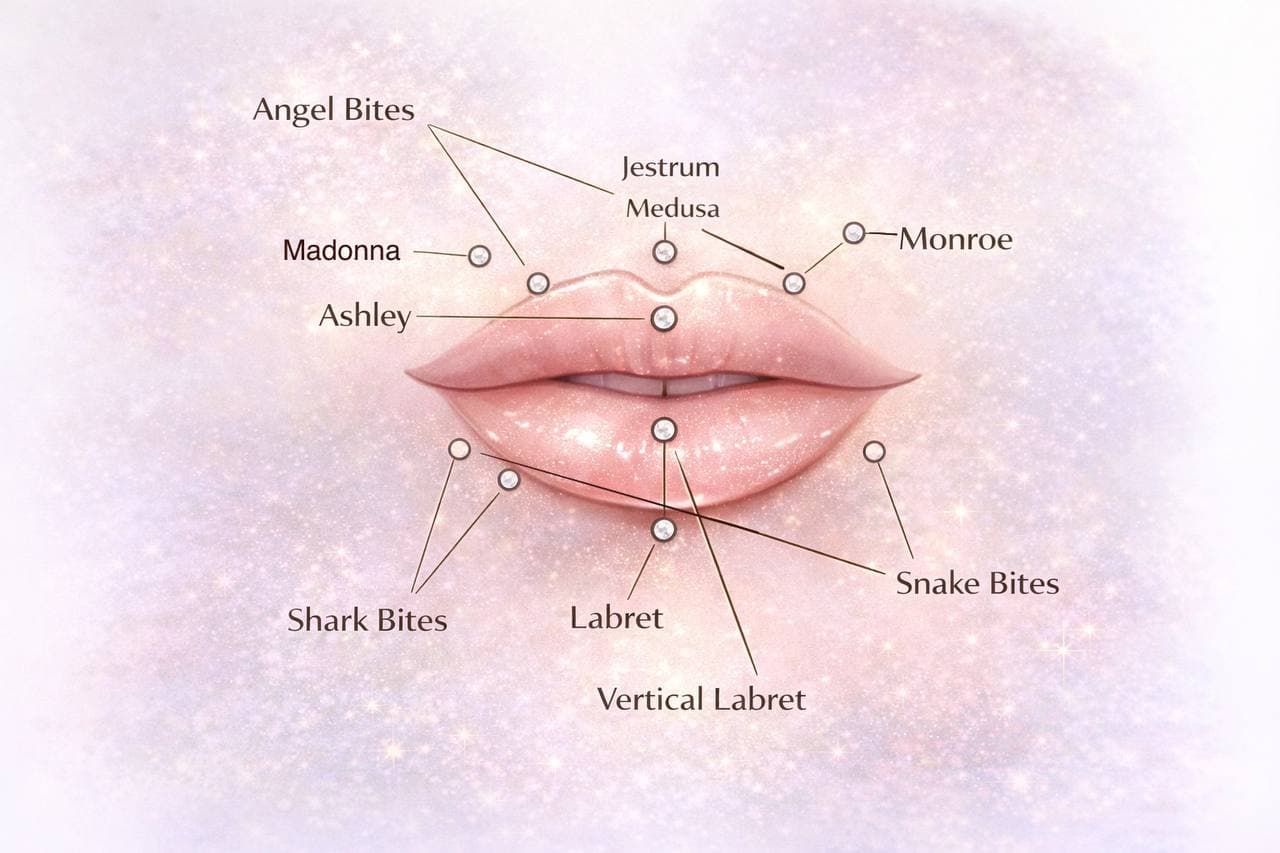 Lip and oral piercing reference